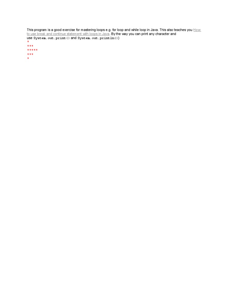 How To Use Break and Continue Statement With Loops in Java | PDF ...