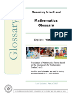 Elementary Math Glossary in English and Vietnamese