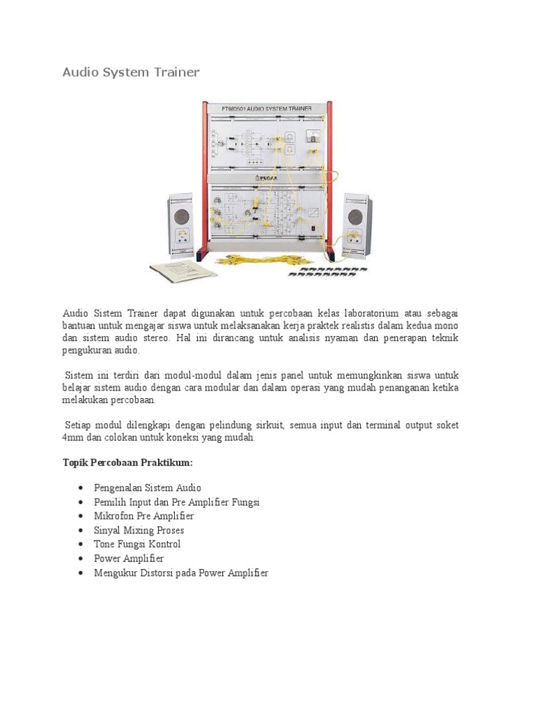 Trainer Sistem Audio Modular | PDF | Teknologi & Rekayasa