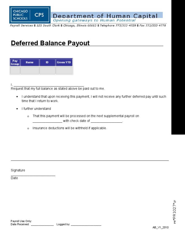 Payout Form PDF Payroll Payments