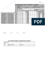 Punjab Agricultural University, Ludhiana: Theory Practical