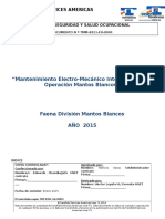 Programa de Salud Seguridad y GestiÃ N Ambiental Contrato Mantos Blancos Integral 2015