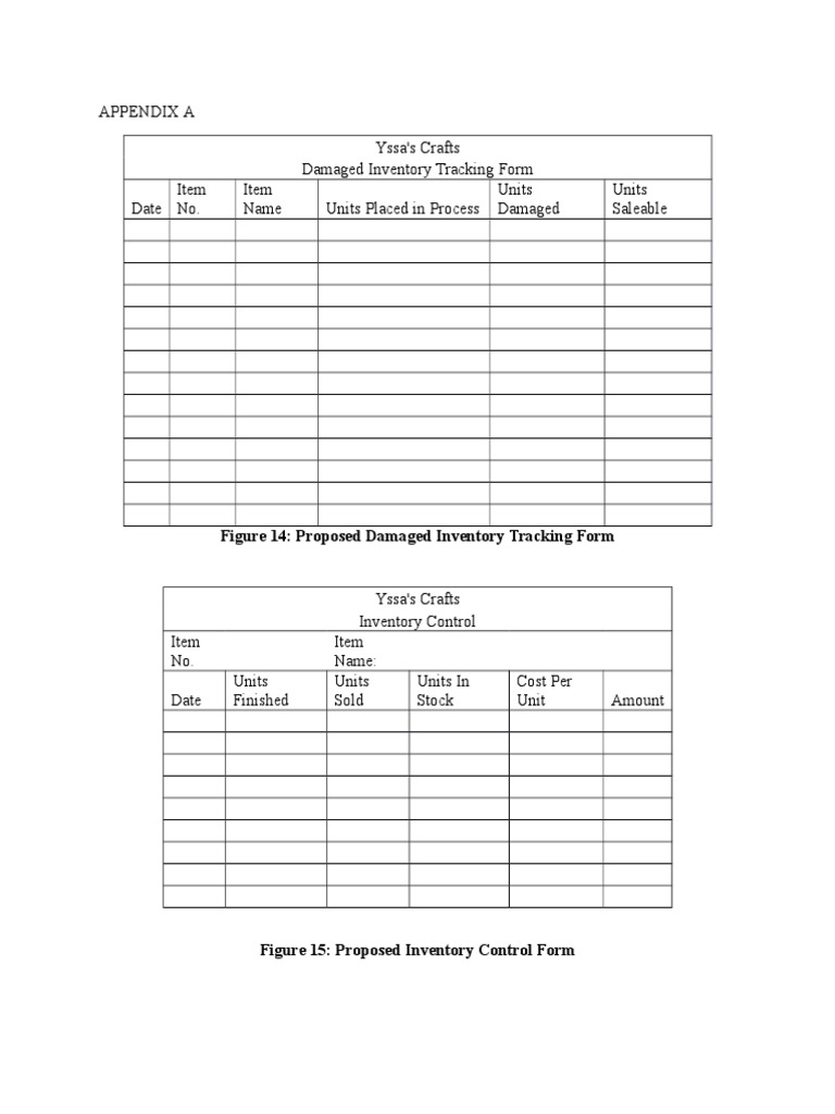 Yssa's Crafts Inventory Management Forms | PDF