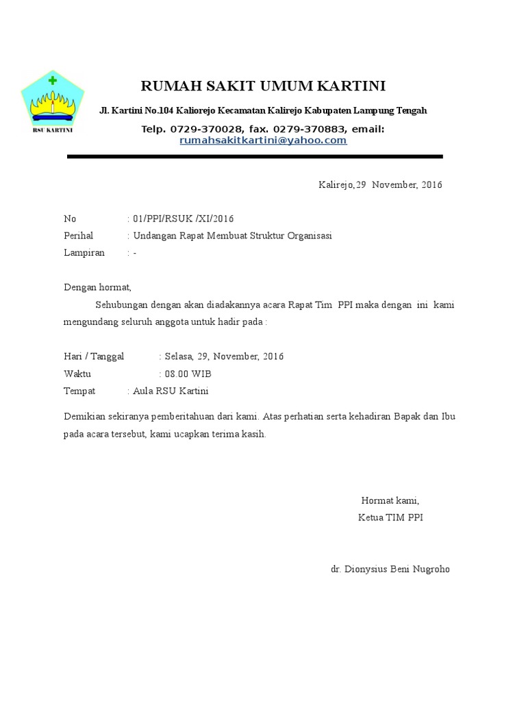 780 Koleksi Contoh Undangan Rapat By Email HD