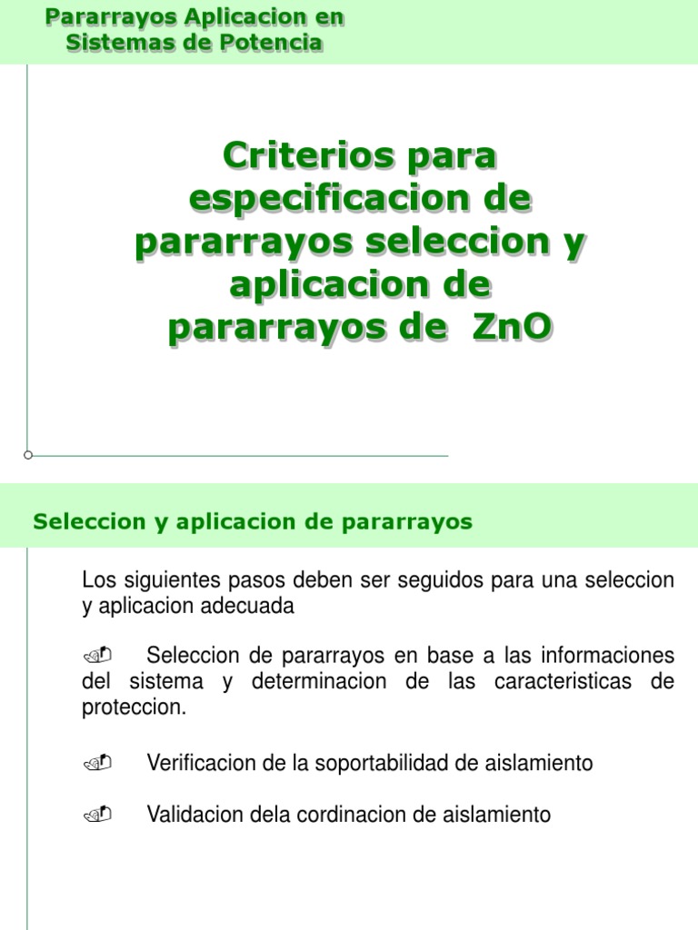 Selecion de Pararrayos | PDF | voltaje | Corriente alterna