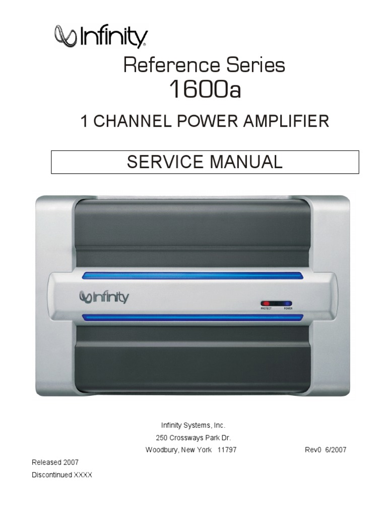 infinity 1600a amp