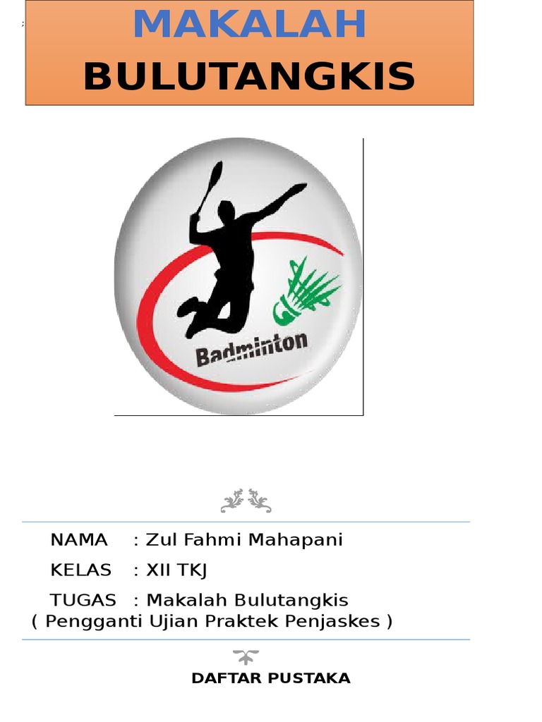 Cover Makalah Bulutangkis Badminton