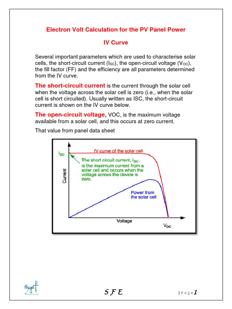Electron Volt Calculations for PV Panels | PDF | Solar Cell | Electric ...