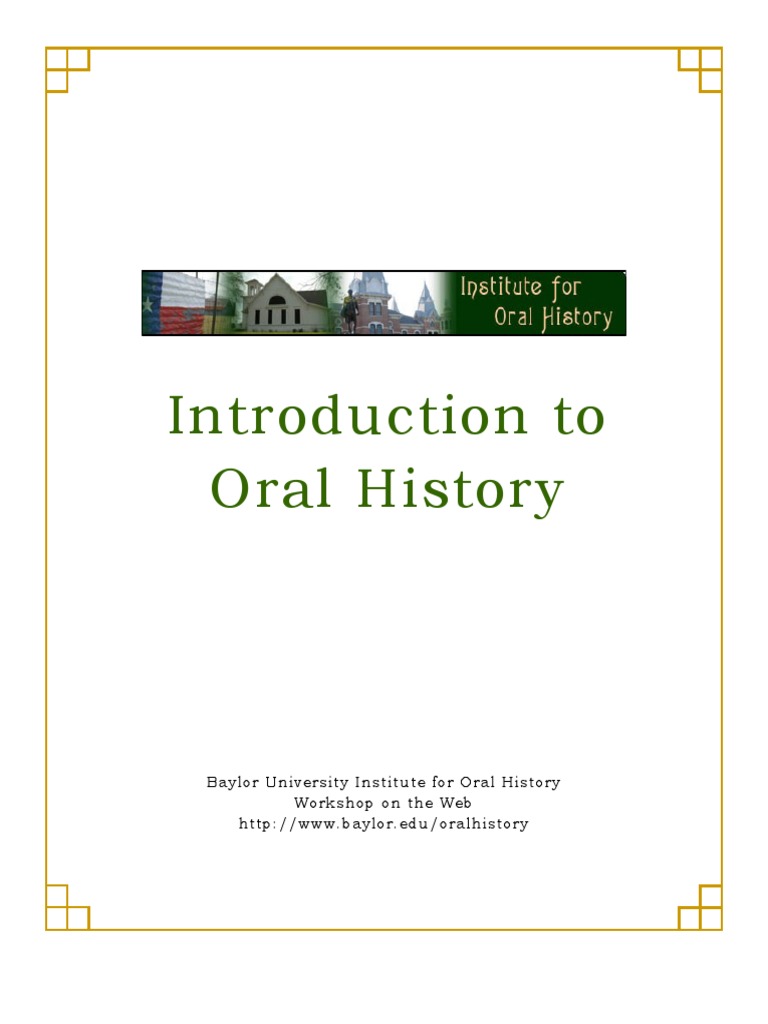 AN INTRODUCTION TO ORAL HISTORY.pdf Oral History Archive