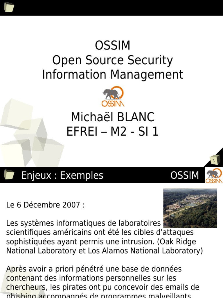 EFREI - M2 - Groupware - Michael BLANC - OSSIM PDF | PDF | Bases de ...