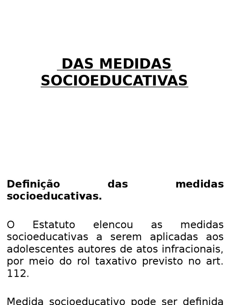 Das Medidas Socioeducativas | PDF | Julgamentos | Adolescência