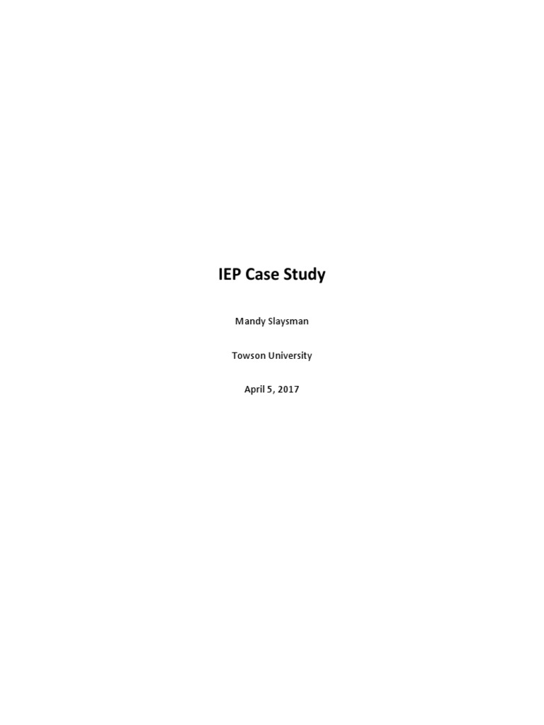 Iep Case Study Examples