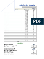 Cable Tray Size Calculation