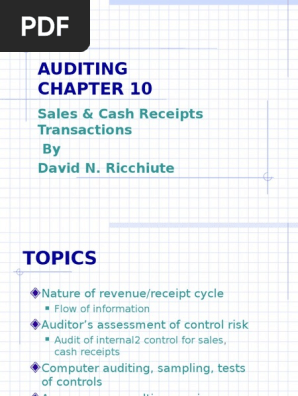 Sales & Cash Receipts Transactions