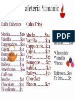 Malteada.... $24 Helado........ $18 Chocolate Vainilla Fresa Refresco... $10 Té Frío........ $7