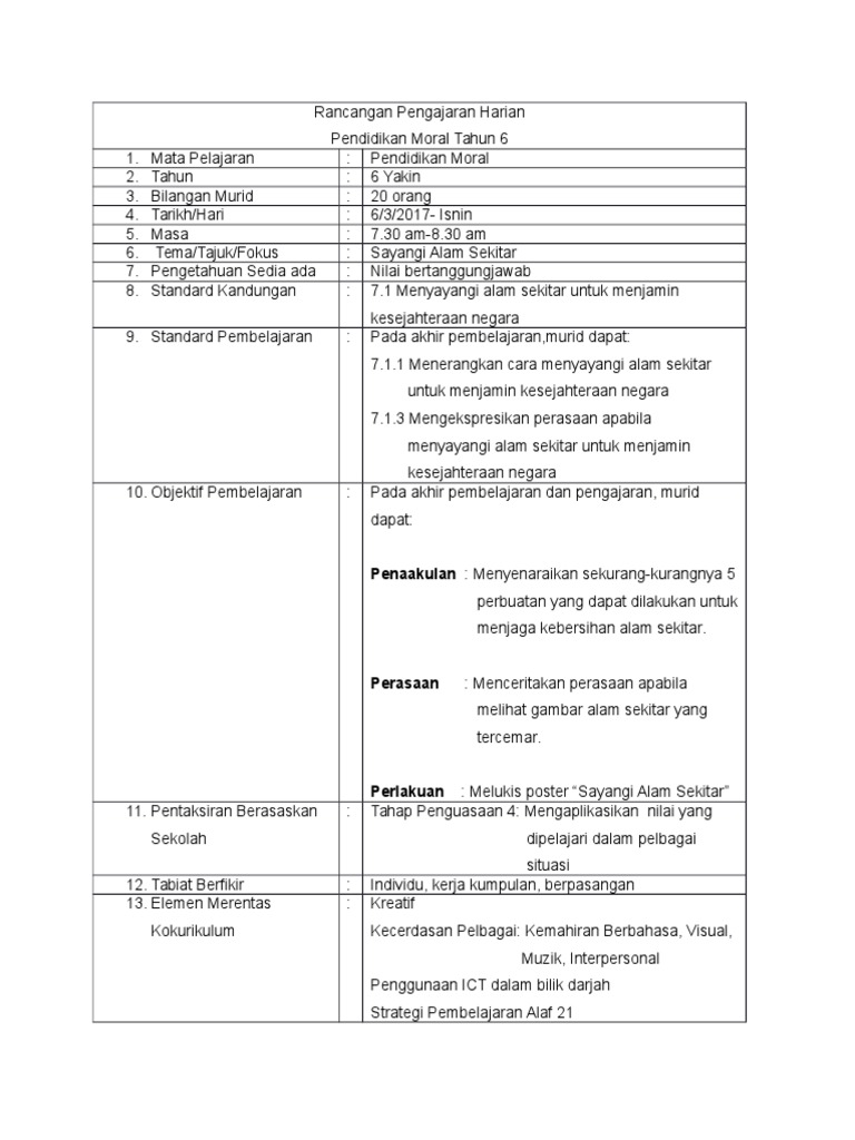 Moral essay alam sekitar image