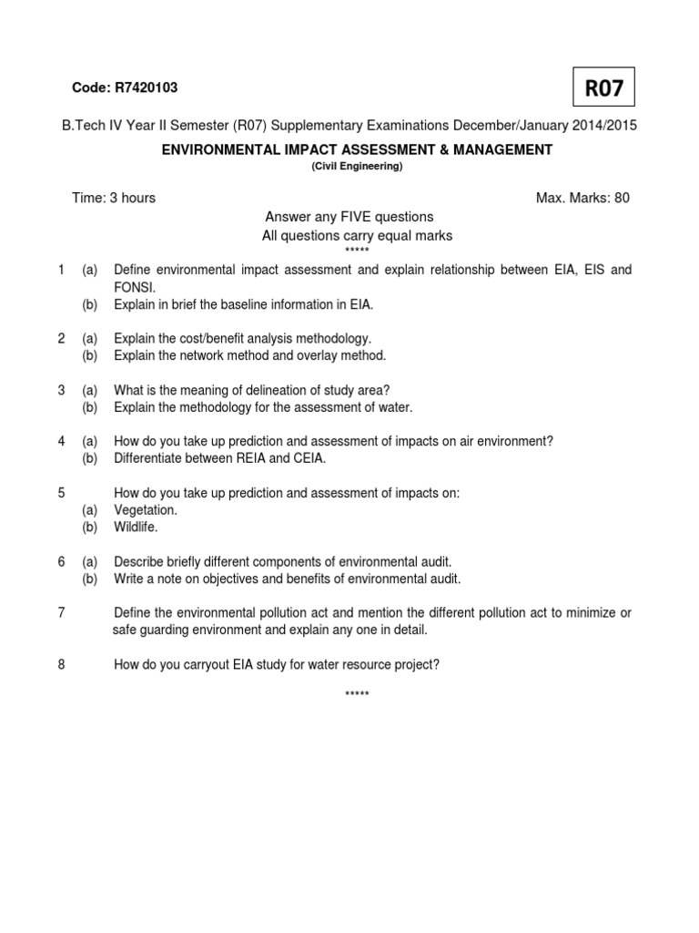 R7420103 Environmental Impact Assessment & Management | PDF | Science ...