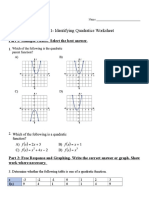 Identifying Quadratics Worksheet