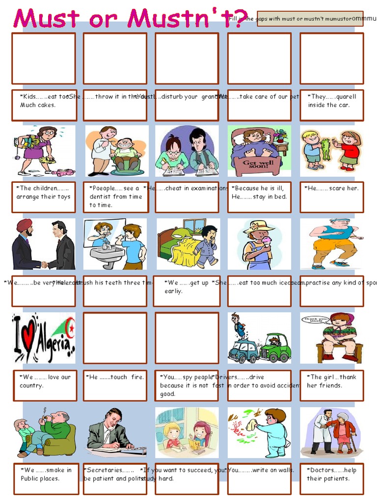 Fill-in-the-Blank Must/Mustn't Exercise | PDF | Home & Garden