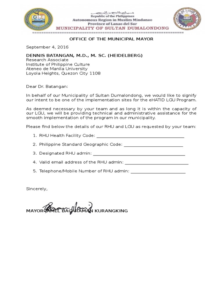 Office Of The Municipal Mayor