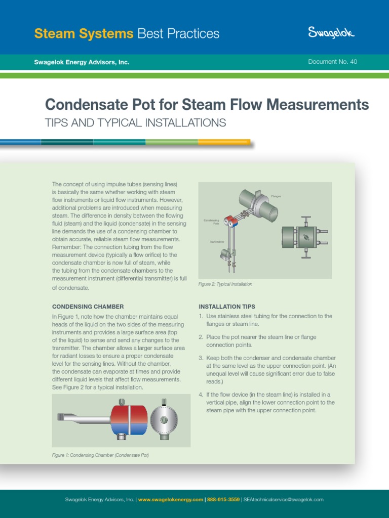 Condensate Pot for Steam Flow Measurements