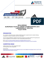 Bouldering European Youth & Junior Championships 2016 Laengenfeld / Oetztal