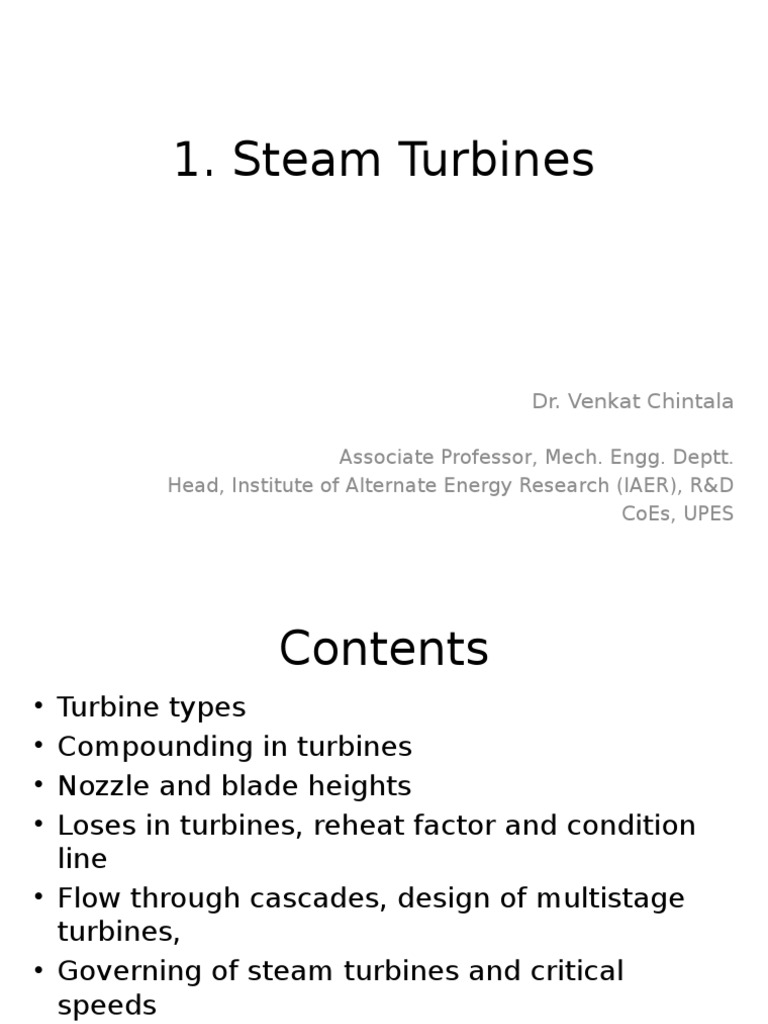 Steam Turbines | PDF | Turbine | Steam