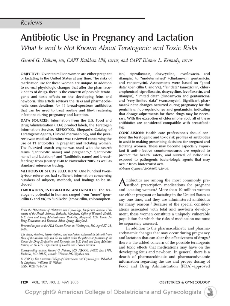 Antibiotic use in pregnancy.pdf Antibiotics Pregnancy