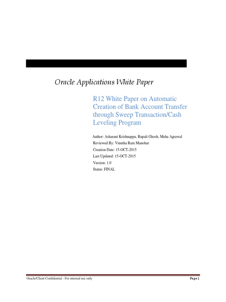 Automating Bank Account Transfers Through Sweep Transactions A Guide