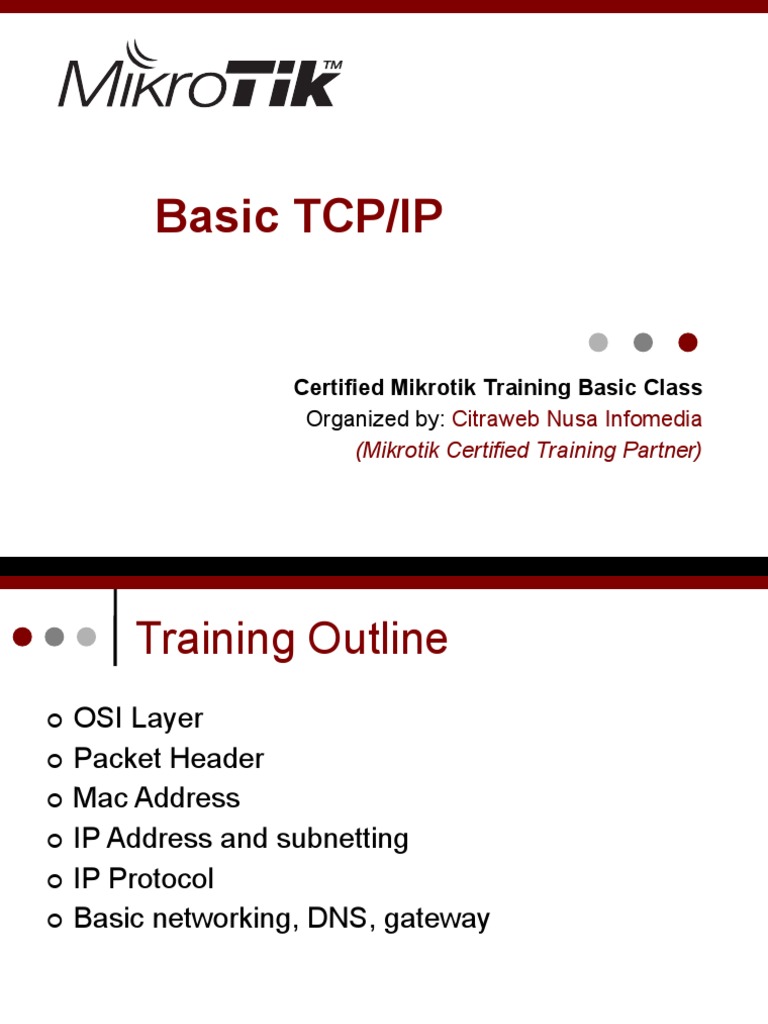 Basic TCP/IP Networking Training Guide | PDF