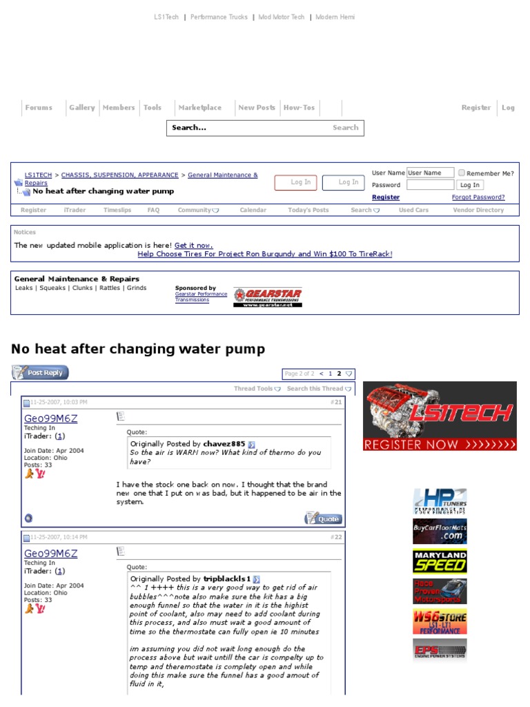 No Heat After Changing Water Pump Page 2 LS1TECH PDF