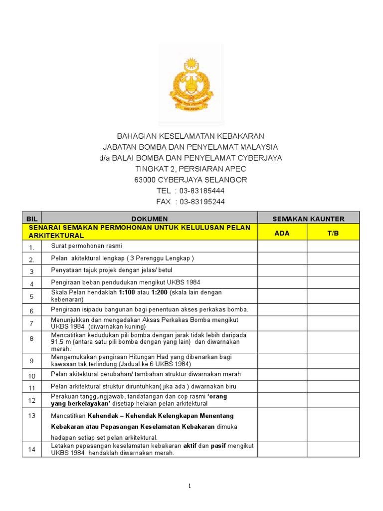 Checklist Arkitektural Bomba Pdf
