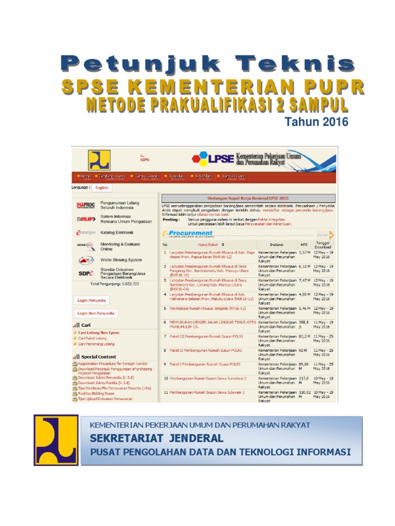Juknis SPSE Metode Prakualifikasi PDF | PDF
