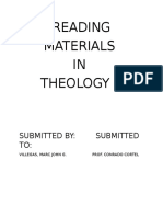 Reading Materials IN Theology 4: Submitted By: Submitted TO