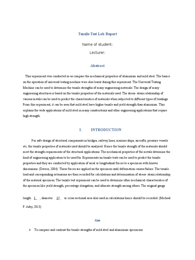 Tensile testing procedure picture