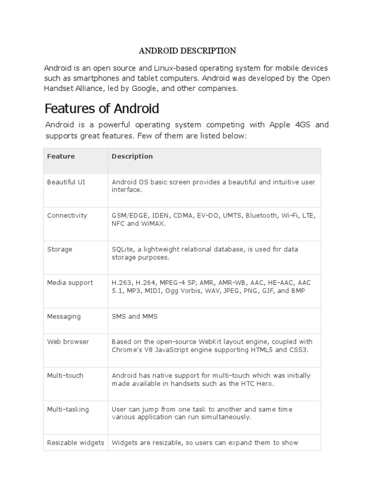 Android Description | PDF | Java (Programming Language) | Eclipse ...