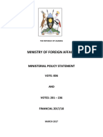 Uganda Ministry of Foreign Affairs Ministerial Policy Statement FY2017/18