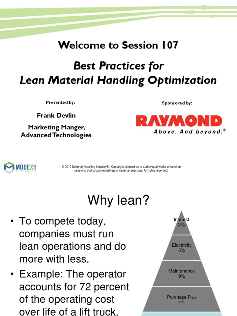 Lean Material Handling PDF Lean Manufacturing Forklift