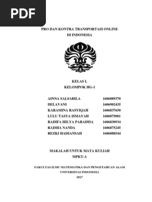 Makalah Pro Dan Kontra Transportasi Online