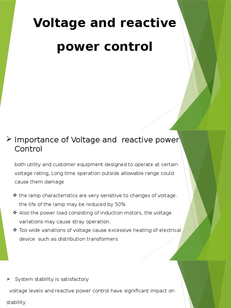 Voltage and Reactive Power Control PDF Ac Power Transformer