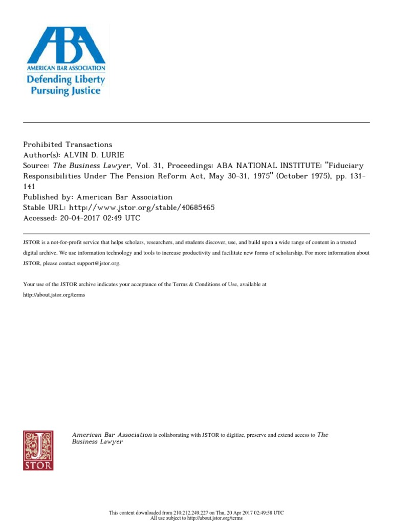 Prohibited Transactions | PDF | Trust Law | Taxes