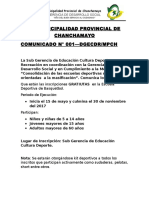 La Municipalidad Provincial de Chanchamayo