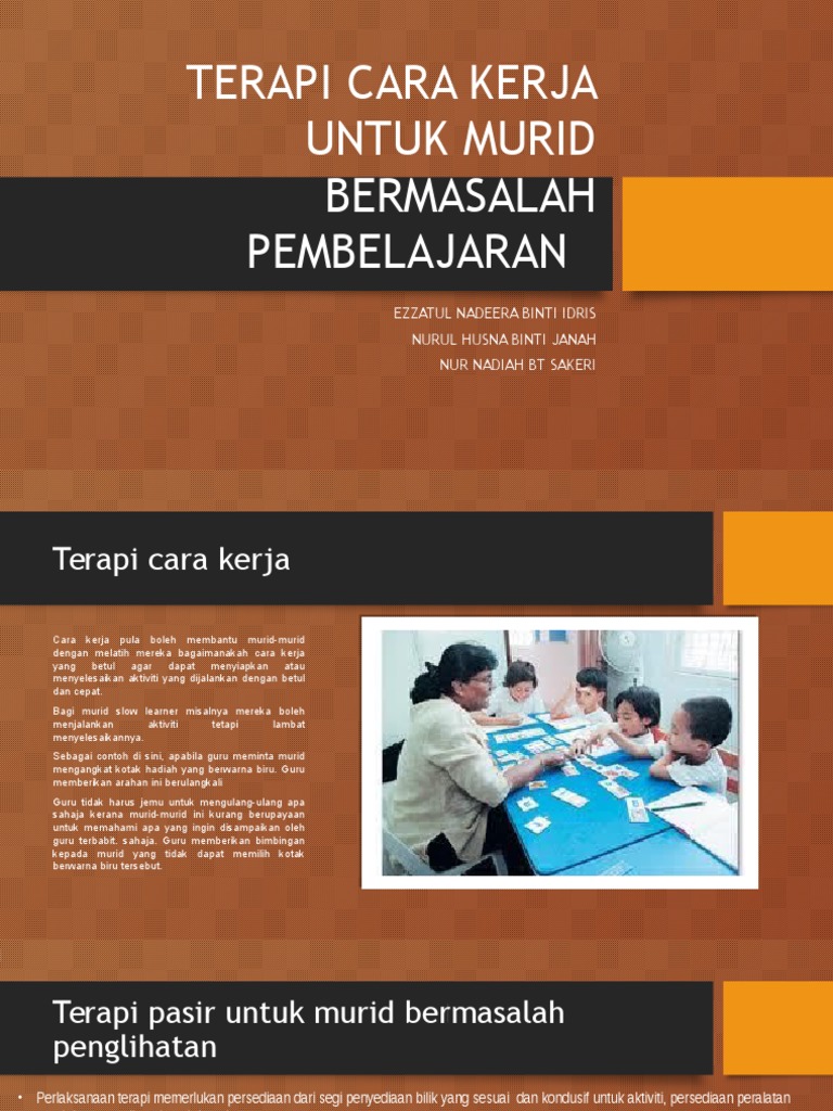 Terapi Cara Kerja Untuk Murid Bermasalah Pembelajaran Pdf