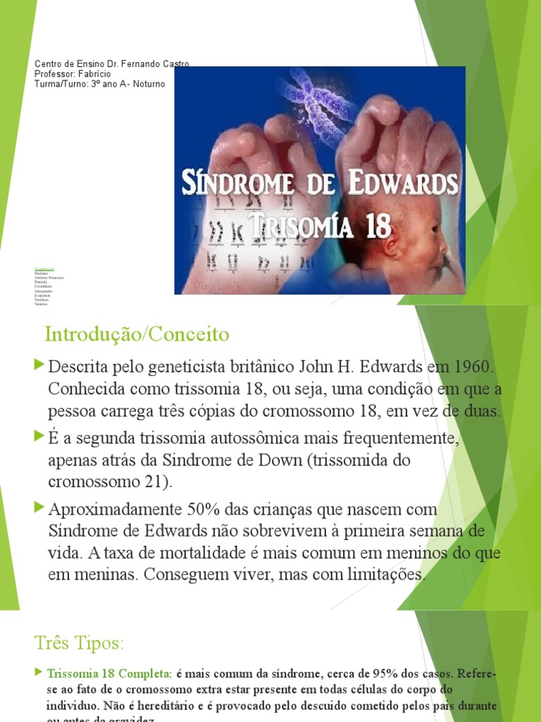 Entendendo a Síndrome de Edwards: Causas e Diagnóstico | PDF | Gravidez ...