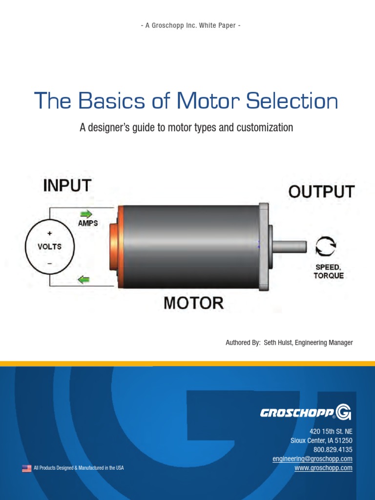 Servomotor The Basic of Motor Selection PDF Alternating Current