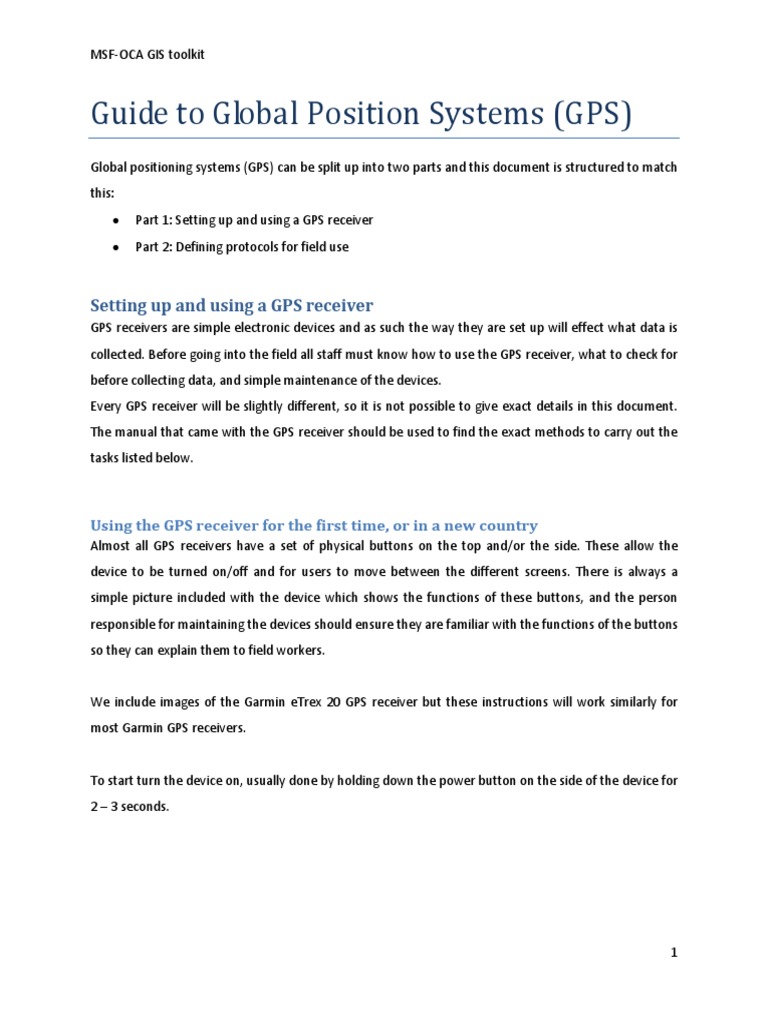 Guide To Global Position Systems PDF Global Positioning System