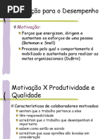 Motivação Para o Desempenho