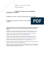 ARTIGO Científico_Credibilidade e Efeitos Da Musicoterapia Como Modalidade Terapêutica Em Saúde