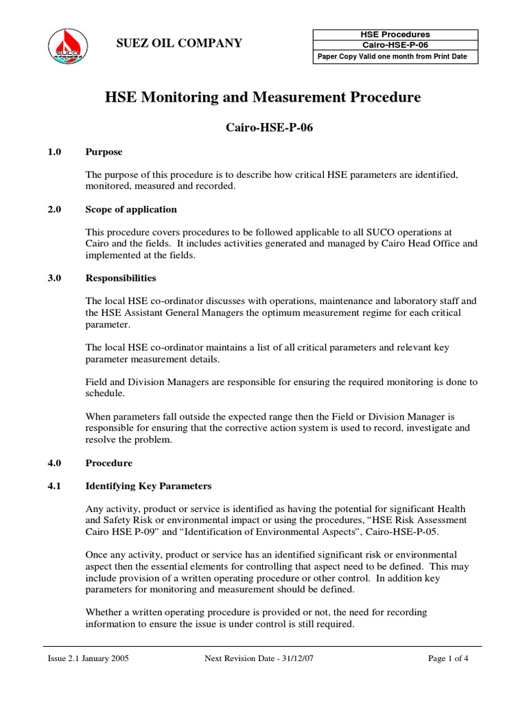 HSE Monitoring and Measurement Guide | PDF | Risk | Calibration
