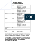 Criterios a Evaluar